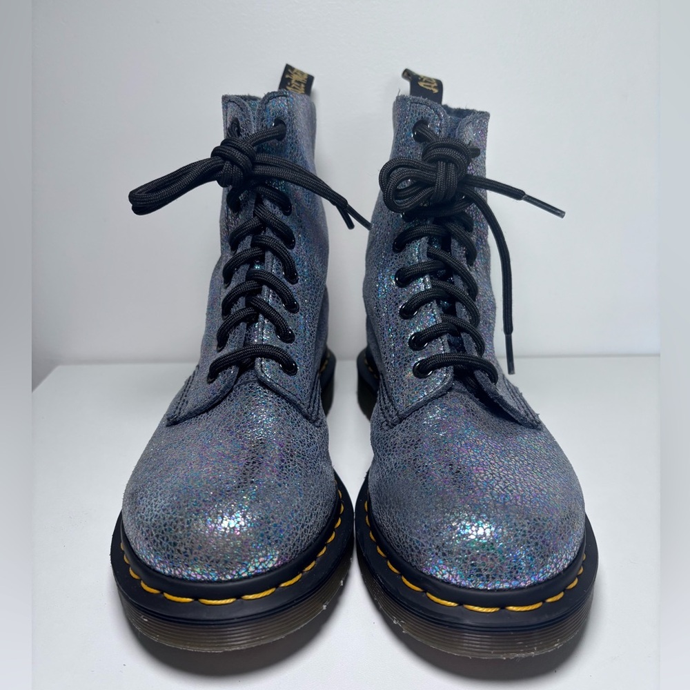Dr. Martens 1460 Pascal Sparkle Boots Size 7 Metallic Holographic Combat Boots - Picture 3 of 9